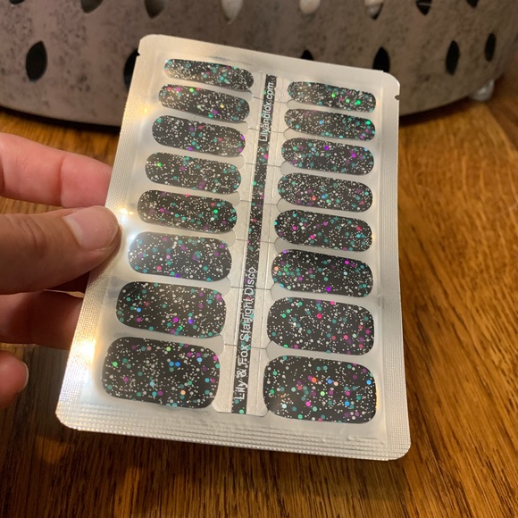 Black Nail Polish Stickers with Sparkles - Picture 2 of 4
